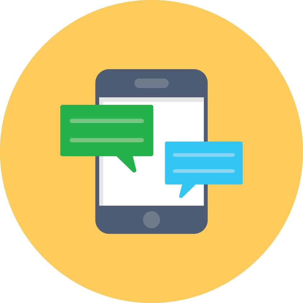 Mobile Chat Flat Circle Multicolor vector