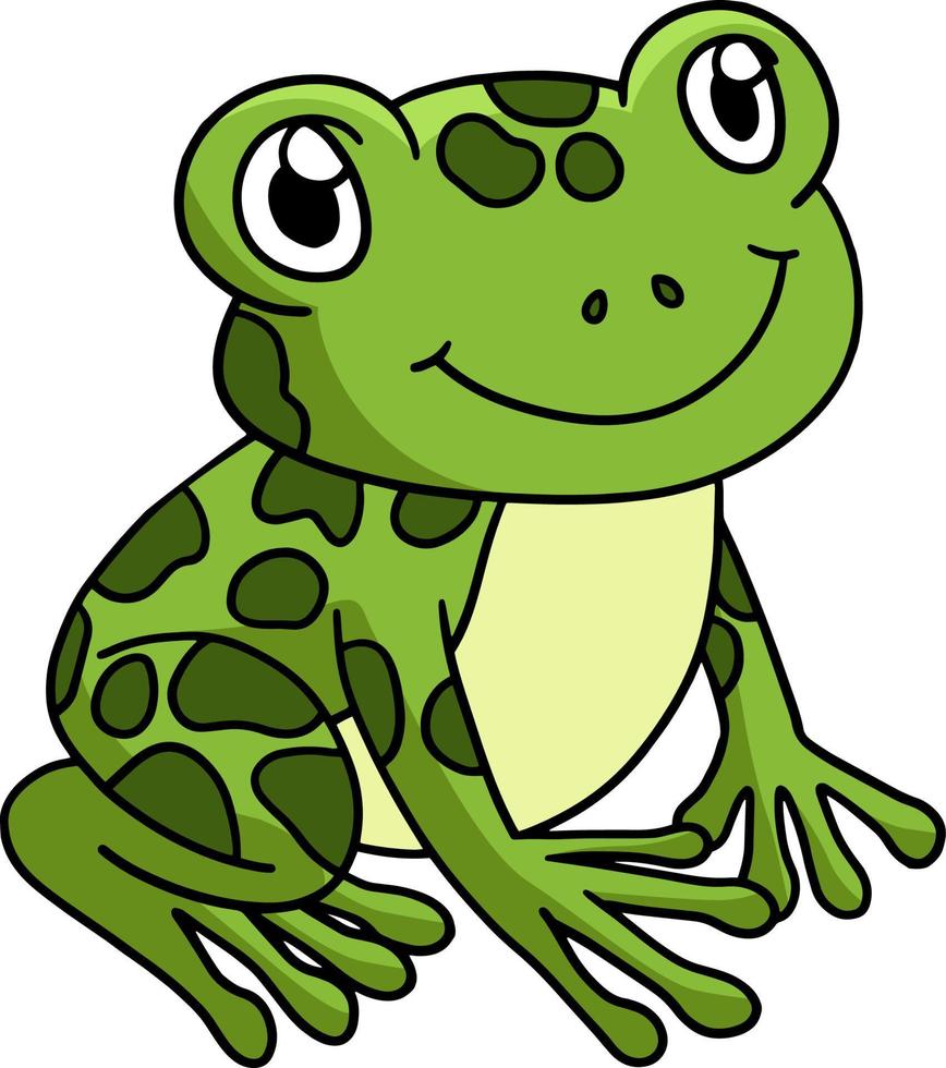 Frog Animal Cartoon Colored Clipart Illustration 10002347 Vector ...