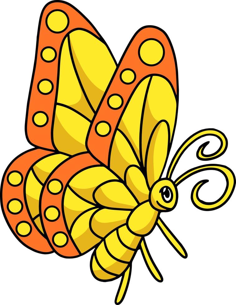 Butterfly Animal Cartoon Colored Clipart vector
