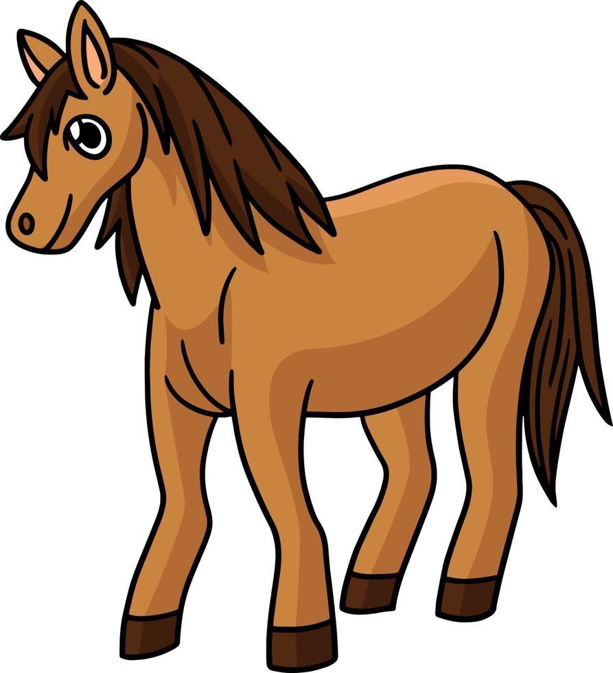 Horse Animal Cartoon Colored Clipart Illustration vector