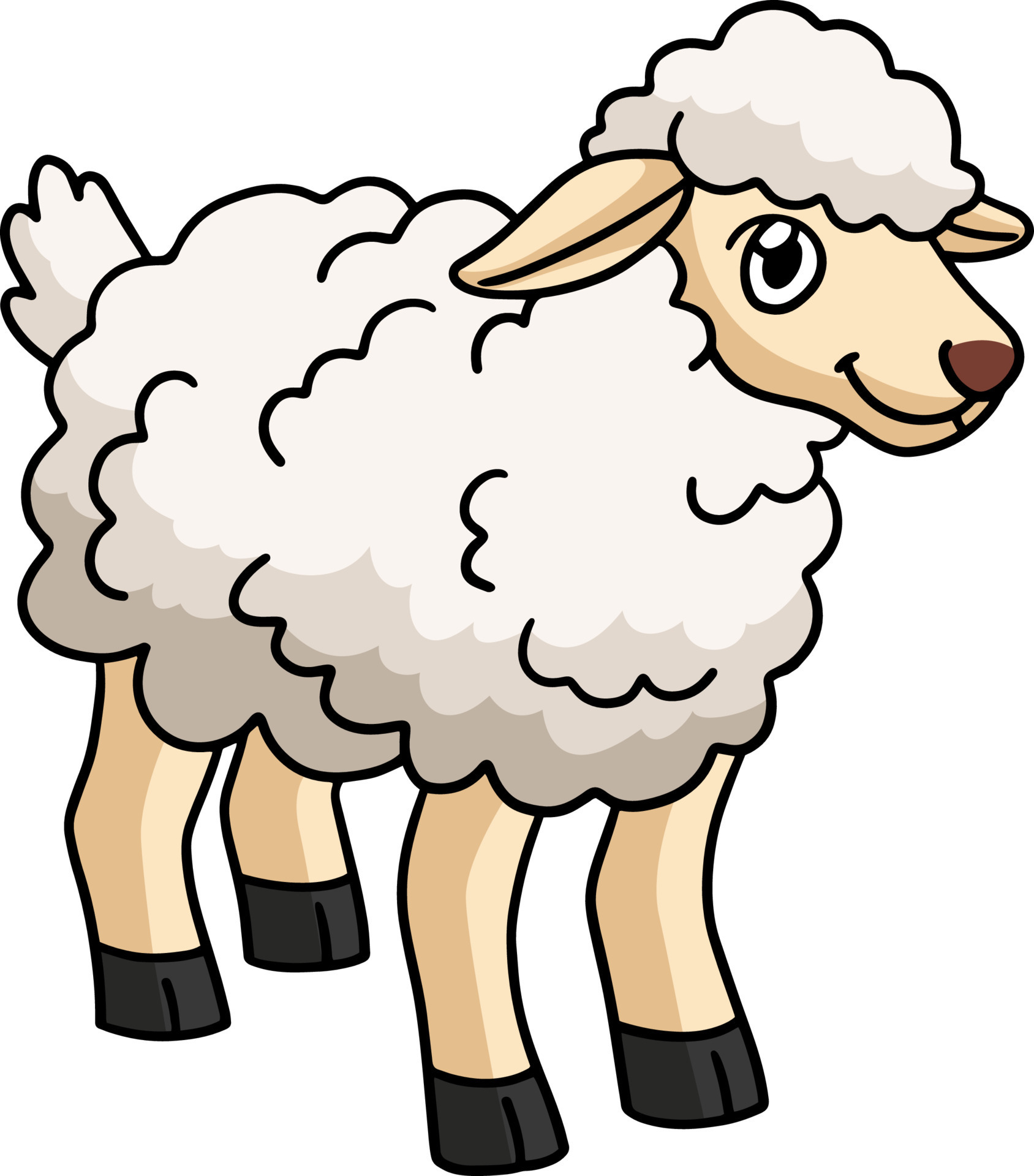 Sheep Animal Cartoon Colored Clipart Illustration 10002372 Vector Art at  Vecteezy