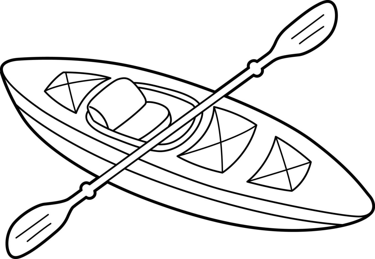 Kayak Vehicle Coloring Page for Kids vector