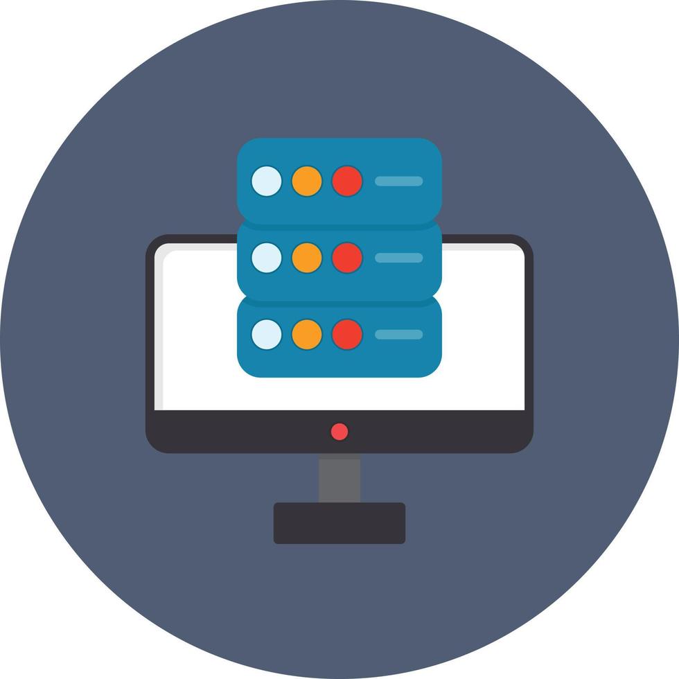 Database Flat Circle Multicolor vector