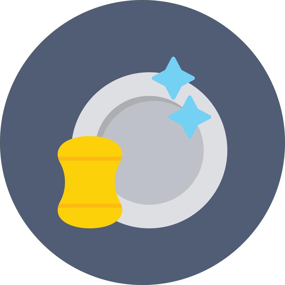 Washing Dishes Flat Circle Multicolor vector