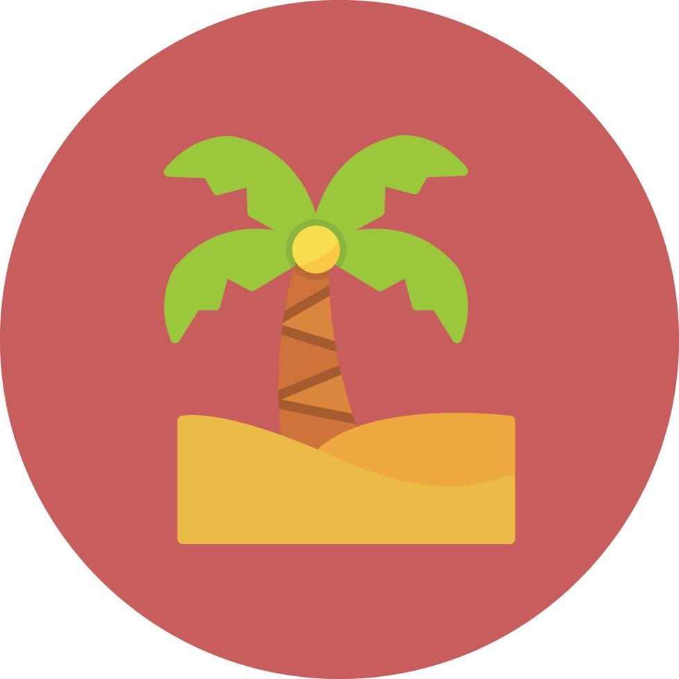 Palm Tree Flat Circle Multicolor 10002405 Vector Art at Vecteezy