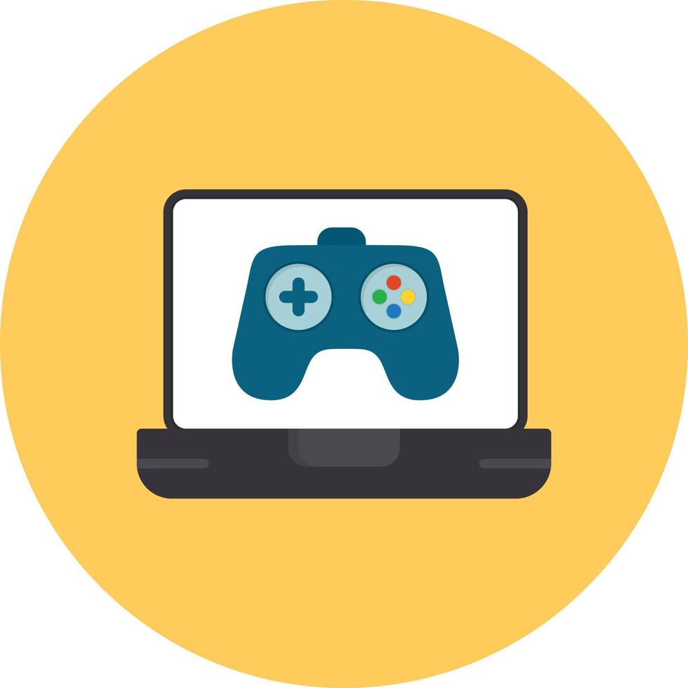 Video Game Flat Circle Multicolor vector