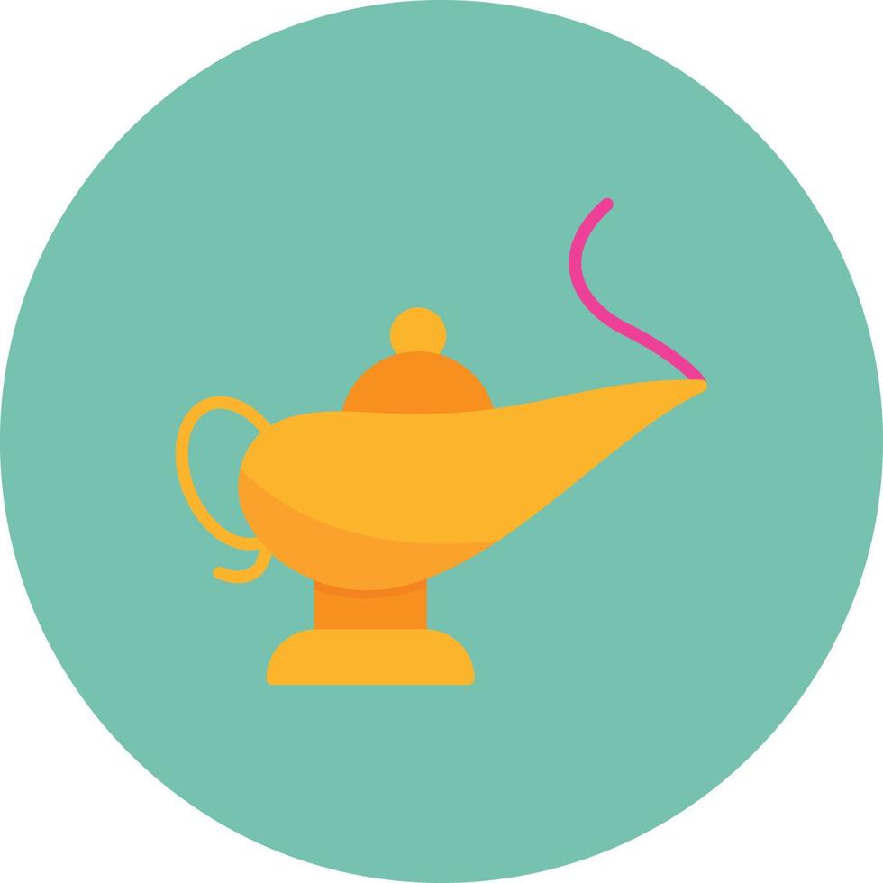 Genie Lamp Flat Circle Multicolor vector