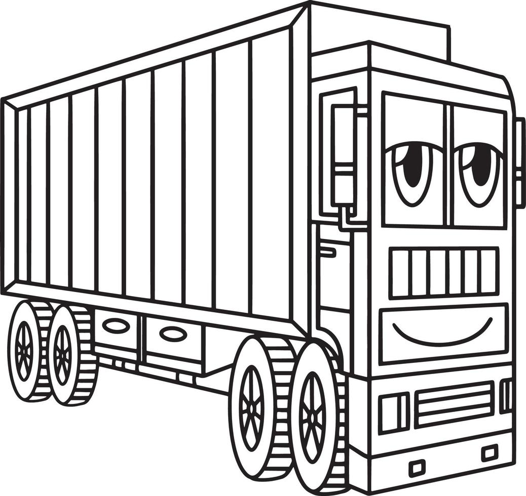 Truck with Face Vehicle Coloring Page for Kids vector