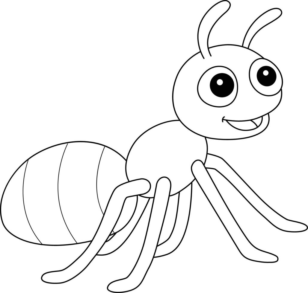 Página para colorear de animales hormiga para niños vector