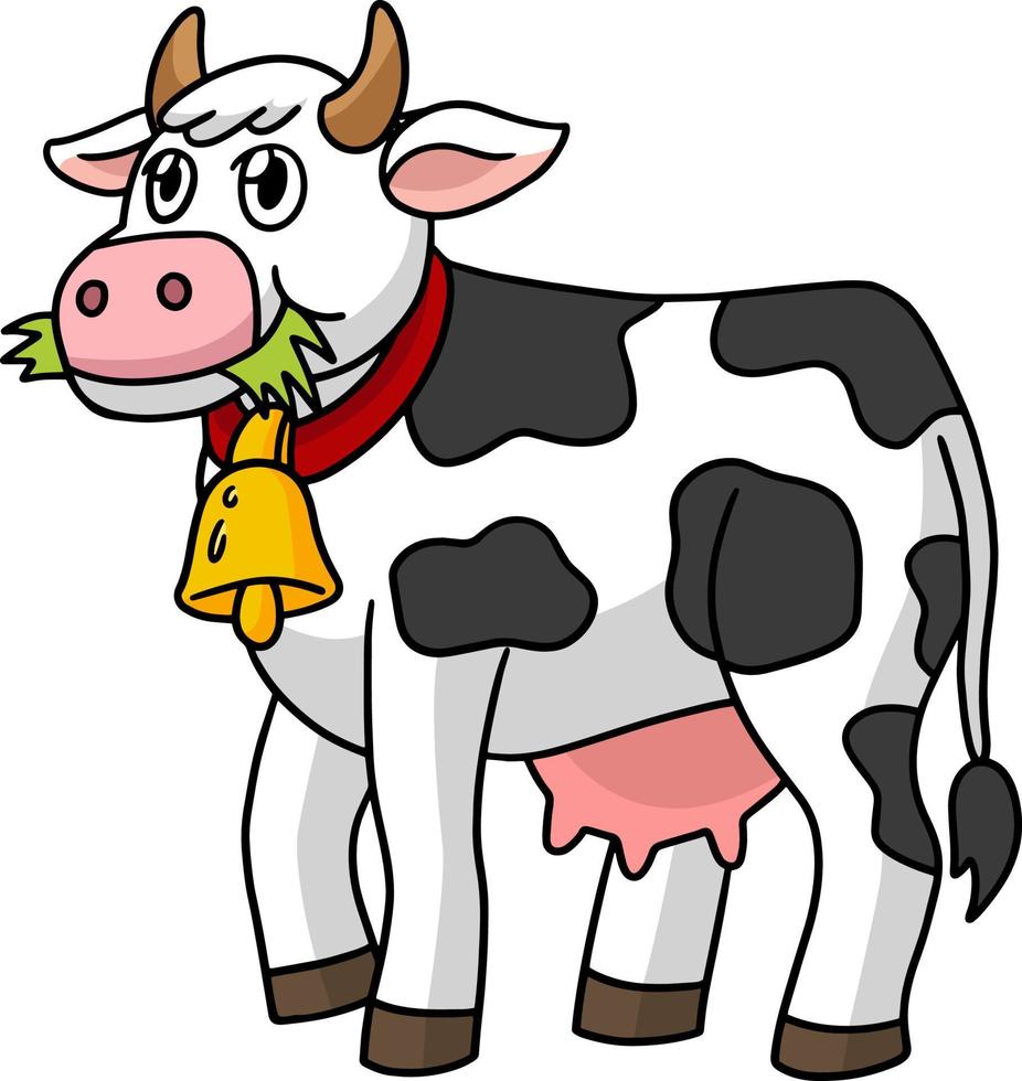 vaca animal dibujos animados color clipart ilustración vector