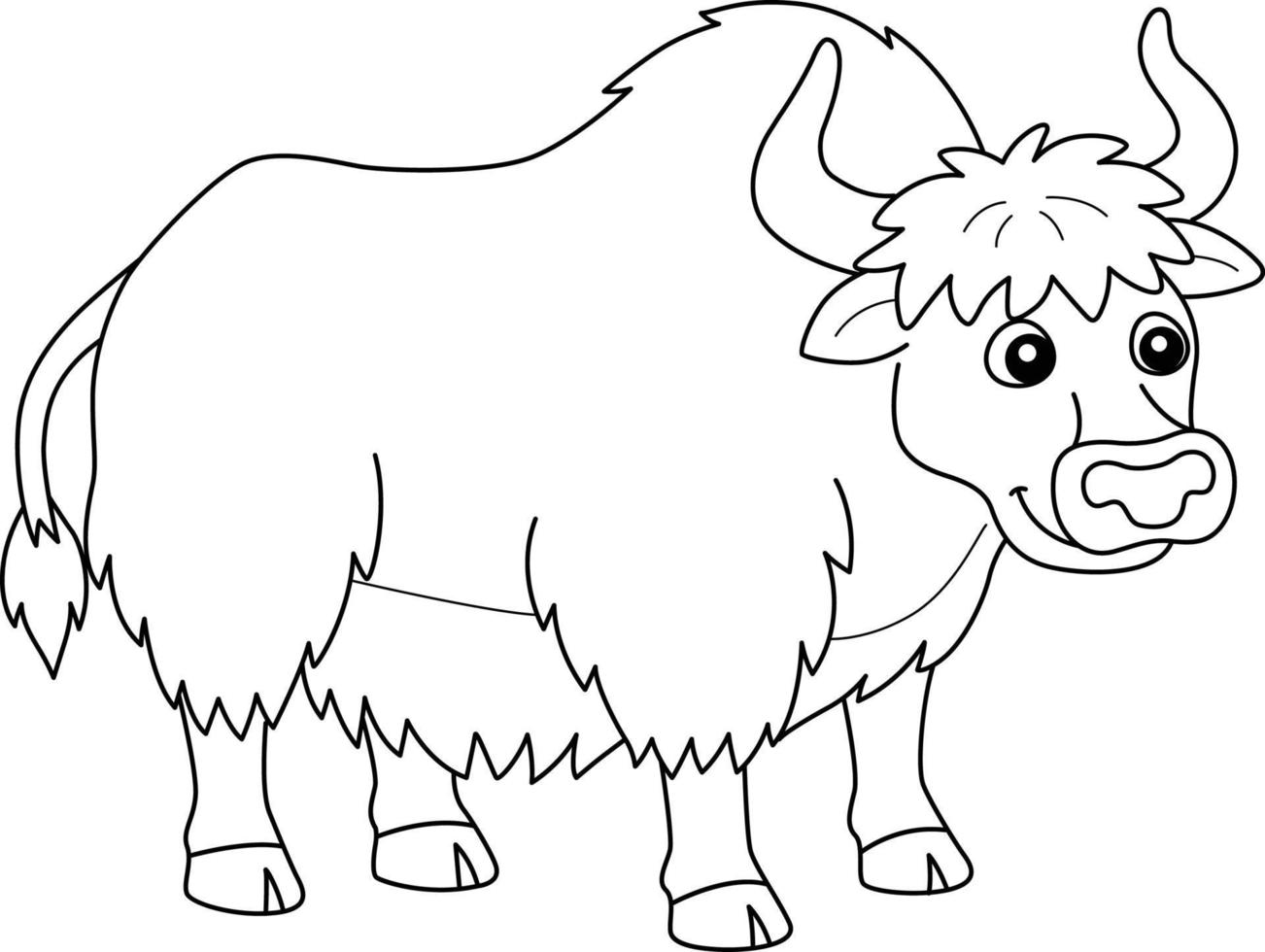 Yak Animal Coloring Page for Kids vector