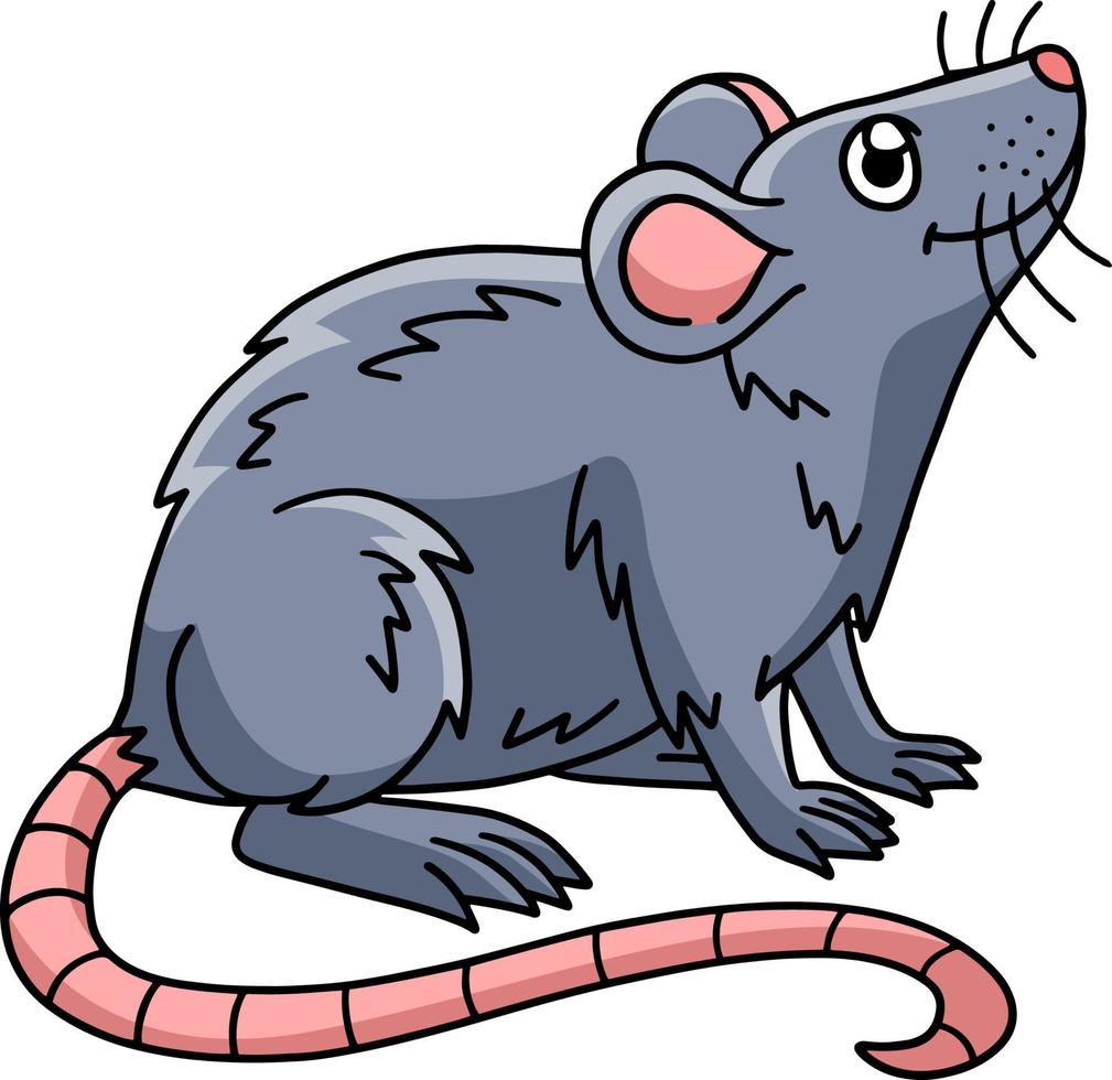 Mouse Animal Cartoon Colored Clipart Illustration vector
