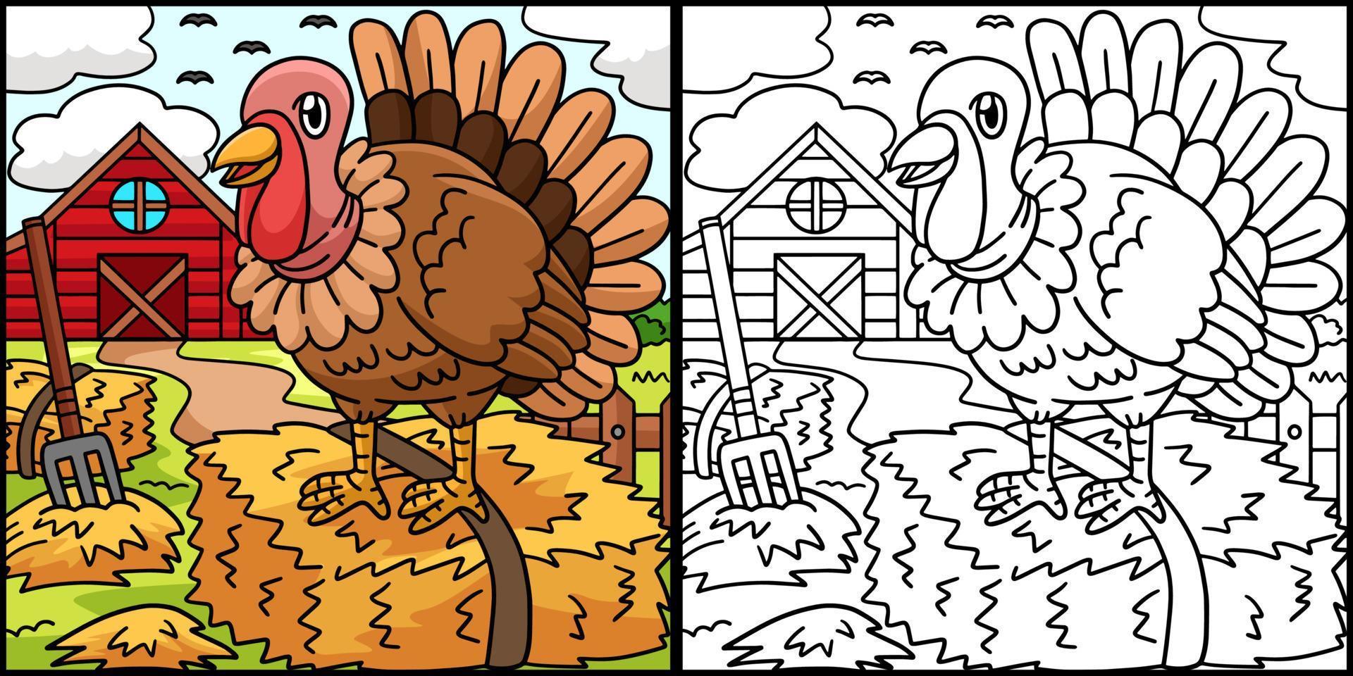 turkey coloring page colored illustration 10002461 vector art at