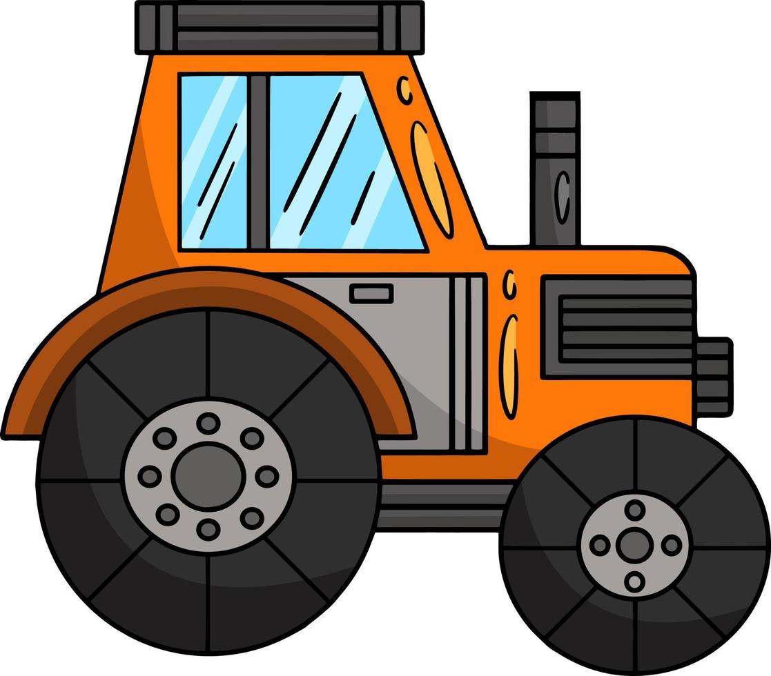 tractor vehiculo cartoon color clipart vector