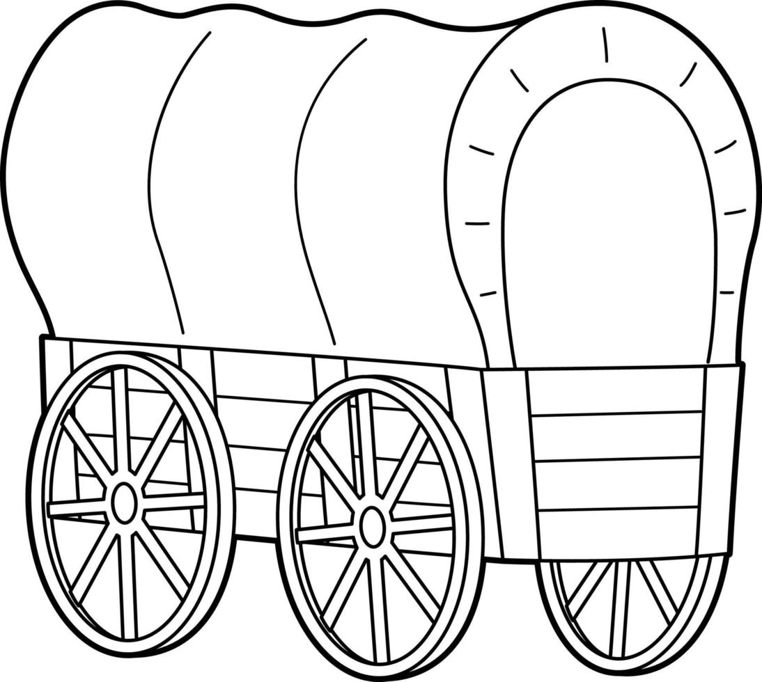 Wagon Vehicle Coloring Page for Kids vector