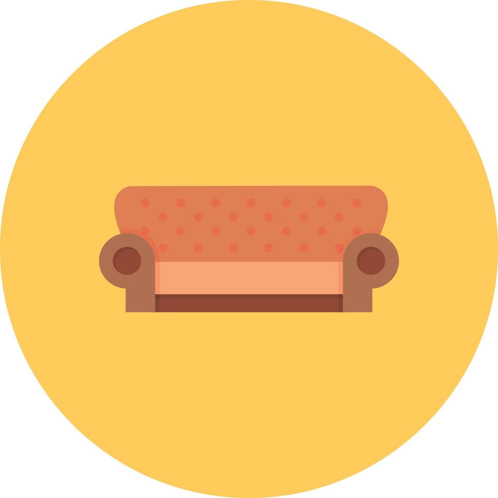 Sofa Flat Circle Multicolor vector