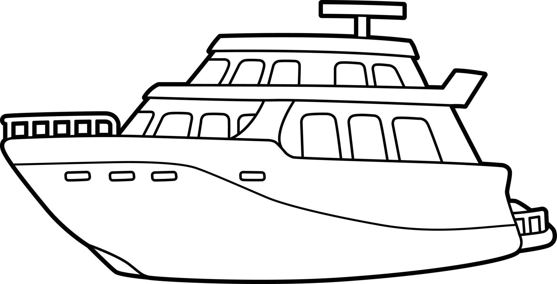 Yacht Vehicles Coloring Page for Kids vector