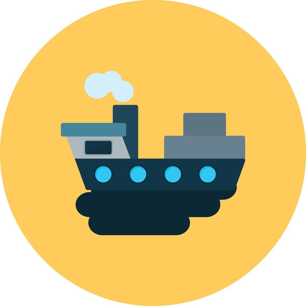 Ship Pollution Flat Circle Multicolor vector