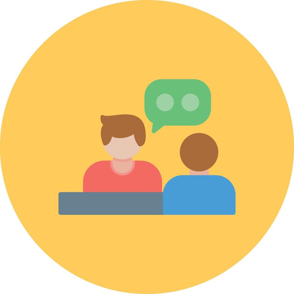 Interview Flat Circle Multicolor vector