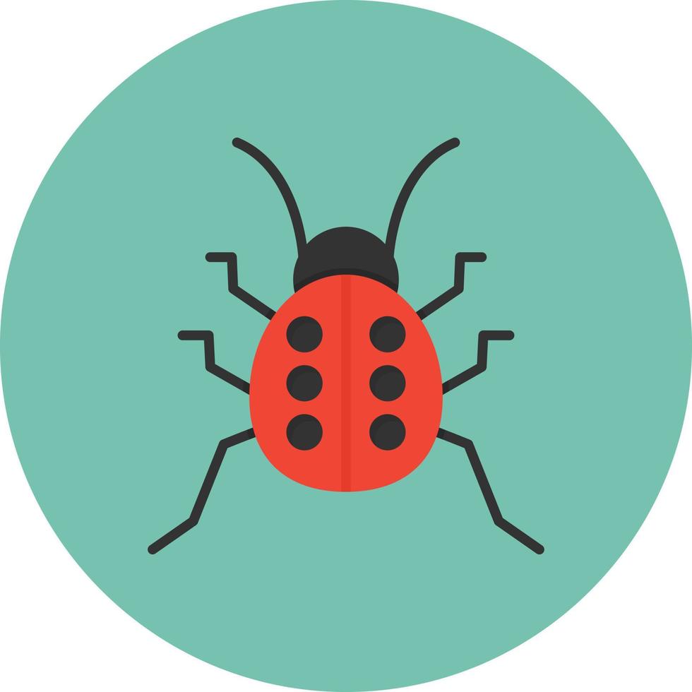 Bug Flat Circle Multicolor vector