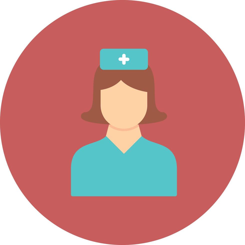 Nurse Flat Circle Multicolor vector