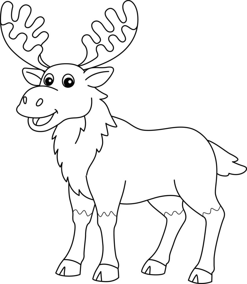Moose Animal Coloring Page for Kids vector