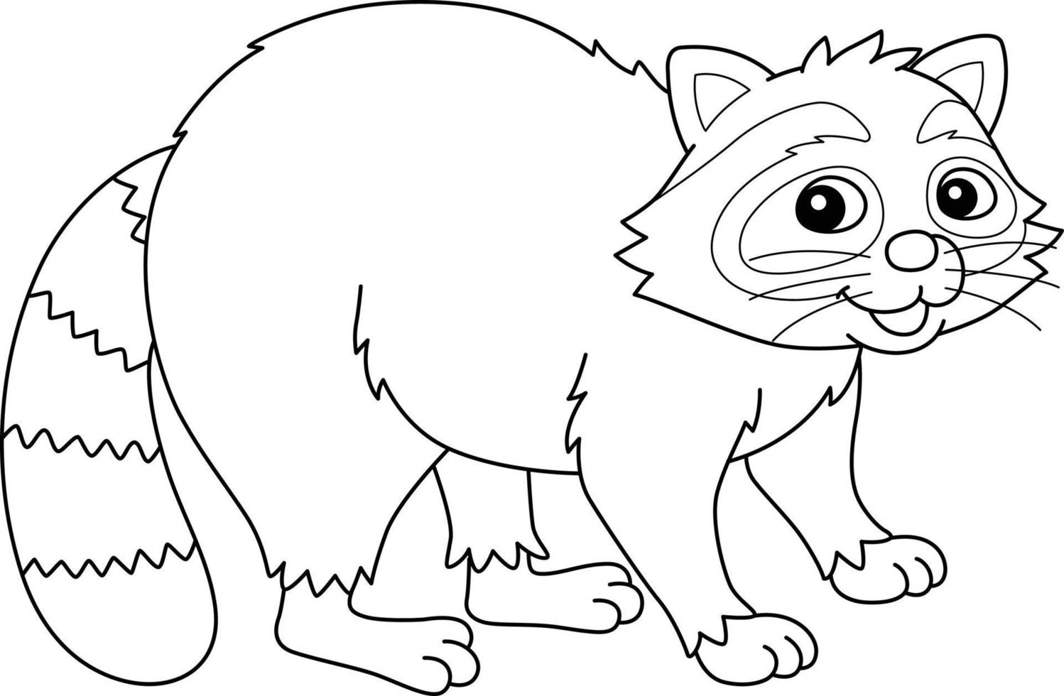 Racoon Animal Coloring Page for Kids vector