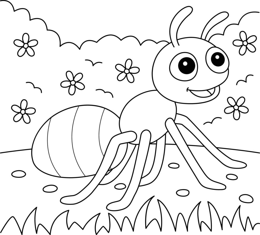 Ant Animal Coloring Page for Kids vector