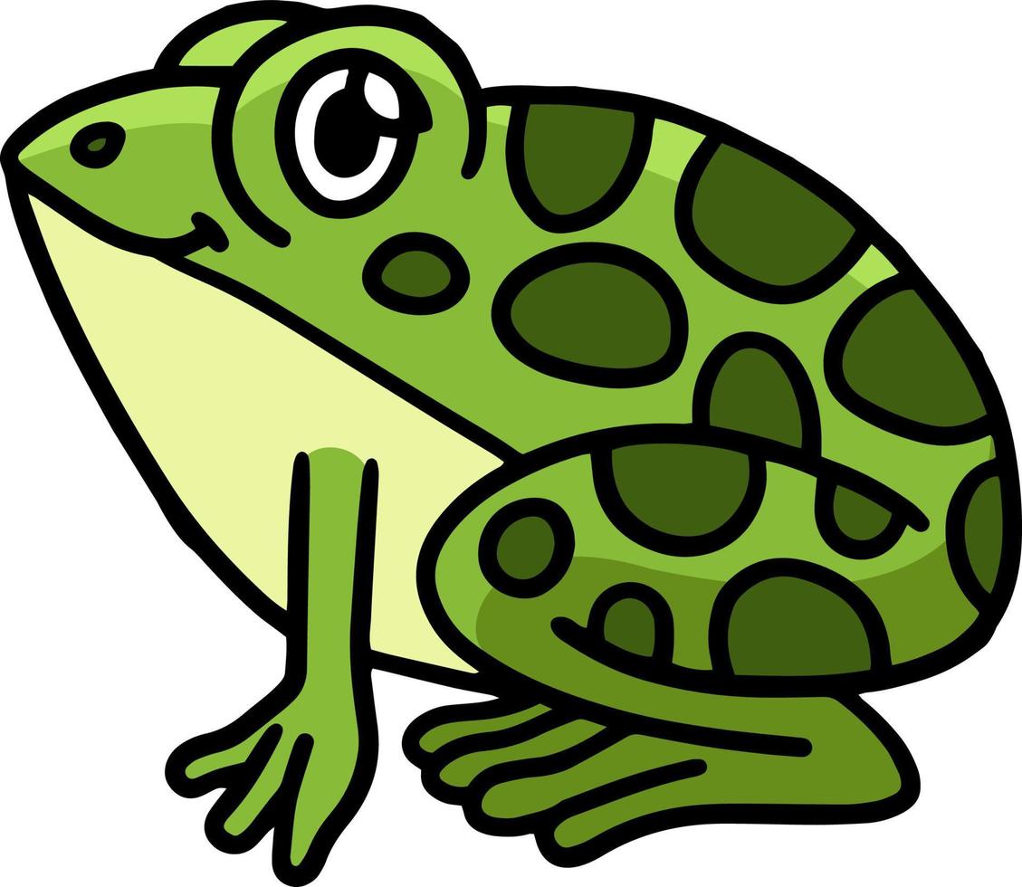 Frog Animal Cartoon Colored Clipart Illustration vector