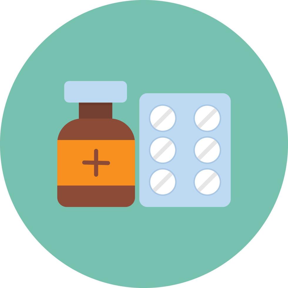 Medication Flat Circle Multicolor vector