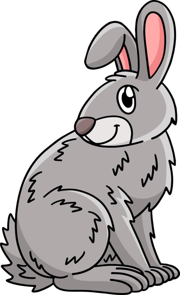 Rabbit Animal Cartoon Colored Clipart Illustration vector