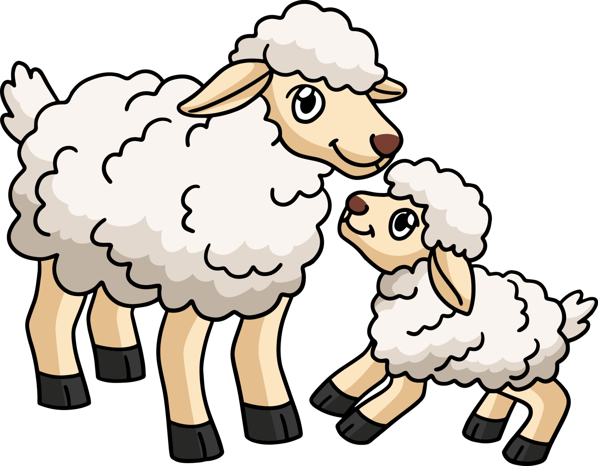 Sheep Animal Cartoon Colored Clipart Illustration 10002760 Vector Art
