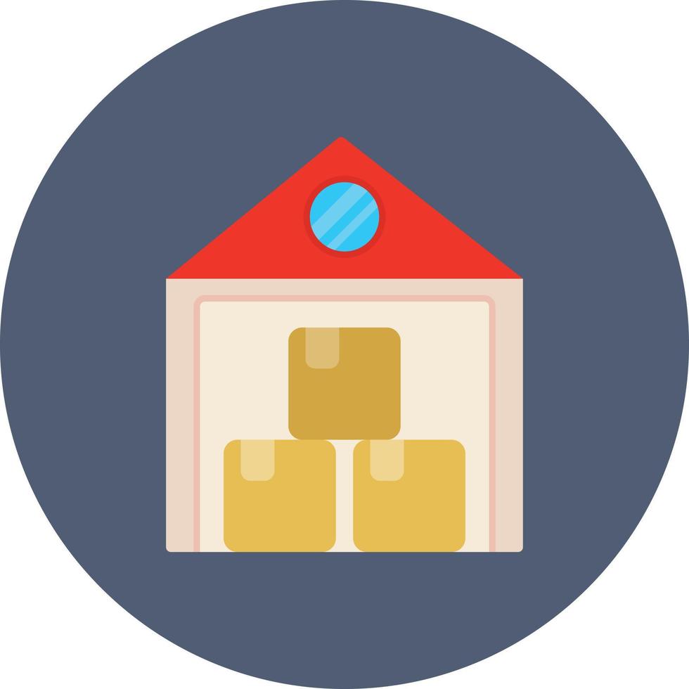 Warehouse Flat Circle Multicolor vector