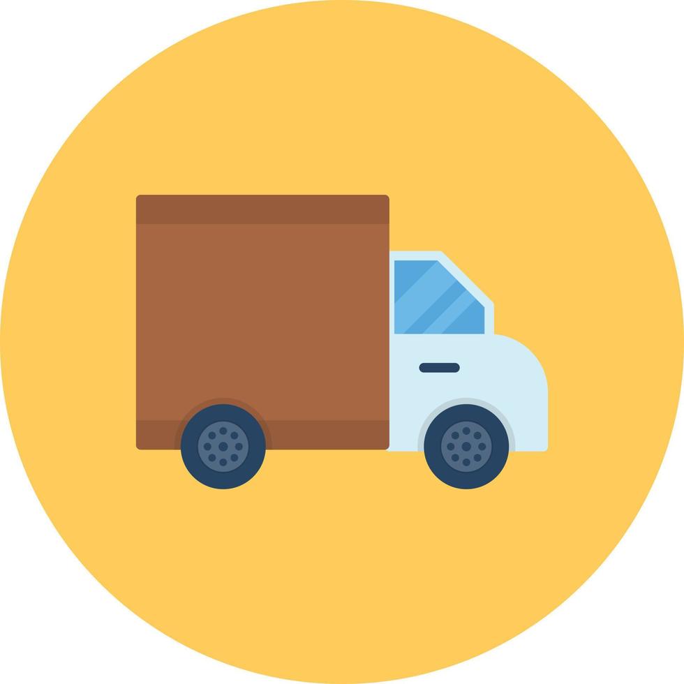Delivery Truck Flat Circle Multicolor vector
