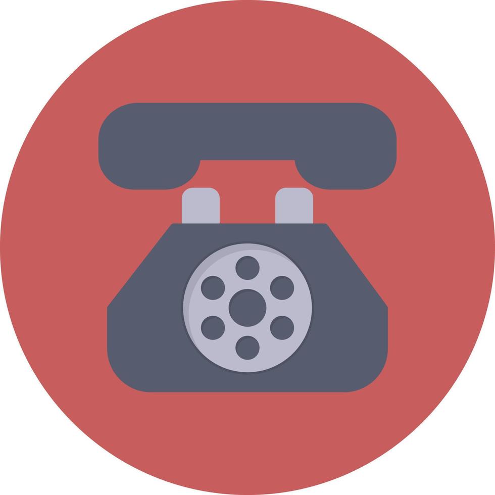 Land Line Phone Flat Circle Multicolor vector