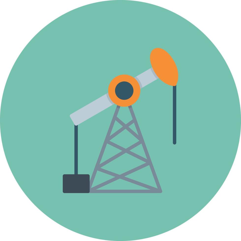 Oil Industry Flat Circle Multicolor vector
