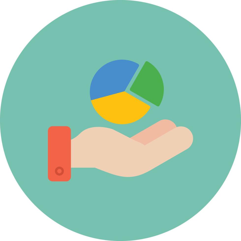 Pie Chart Flat Circle Multicolor vector