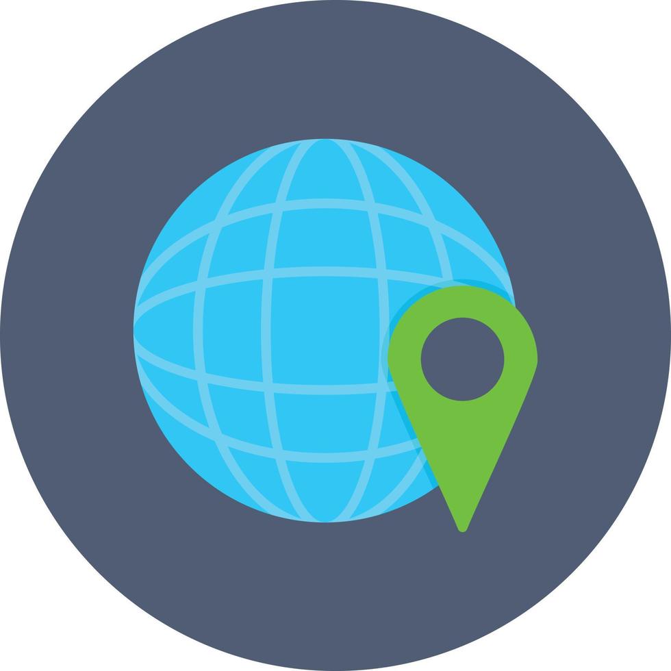 Worldwide Location Flat Circle Multicolor vector