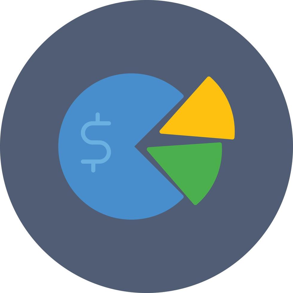 Pie Chart Flat Circle Multicolor vector