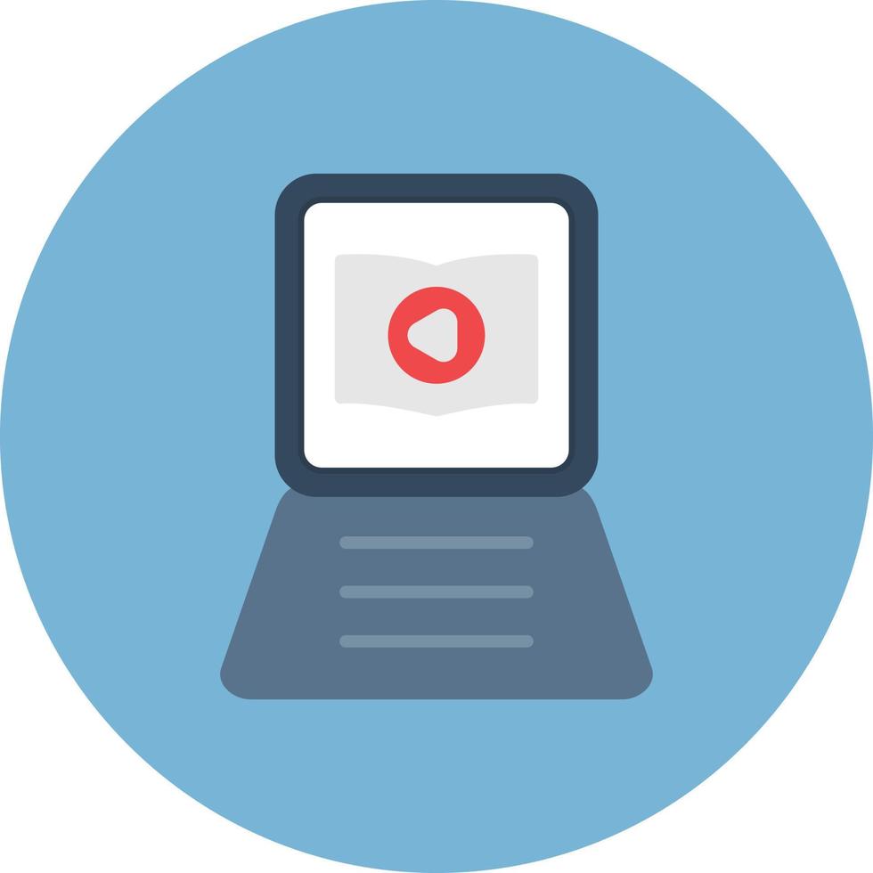 Video Tutorial Flat Circle Multicolor vector