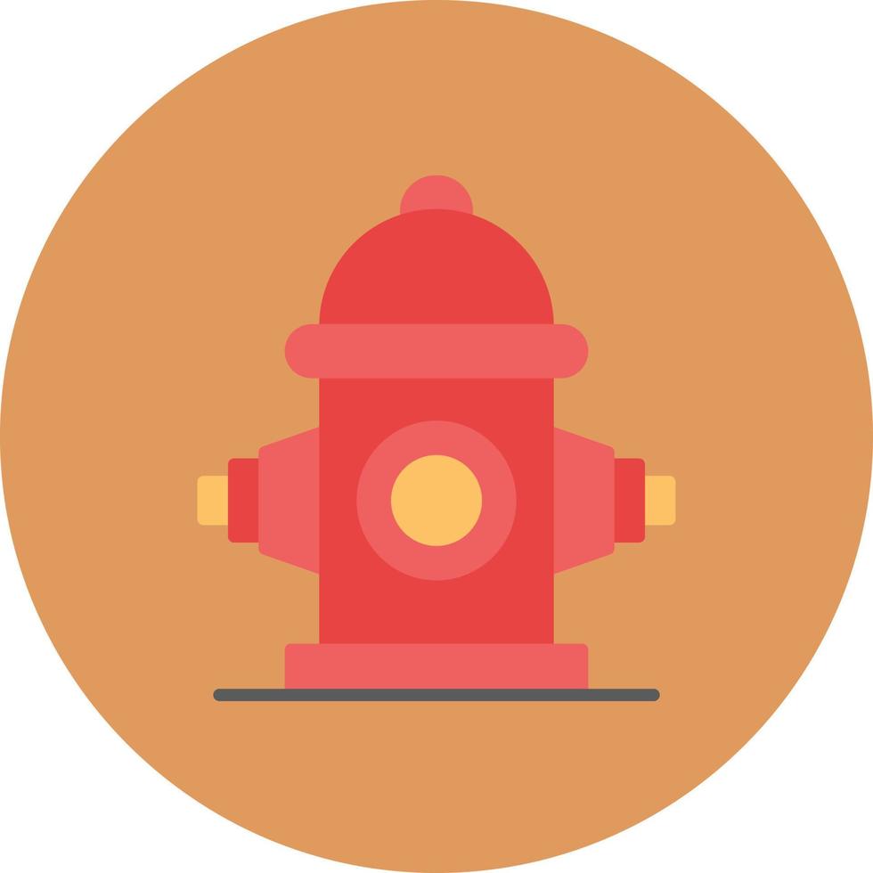 Fire Hydrant Flat Circle Multicolor vector