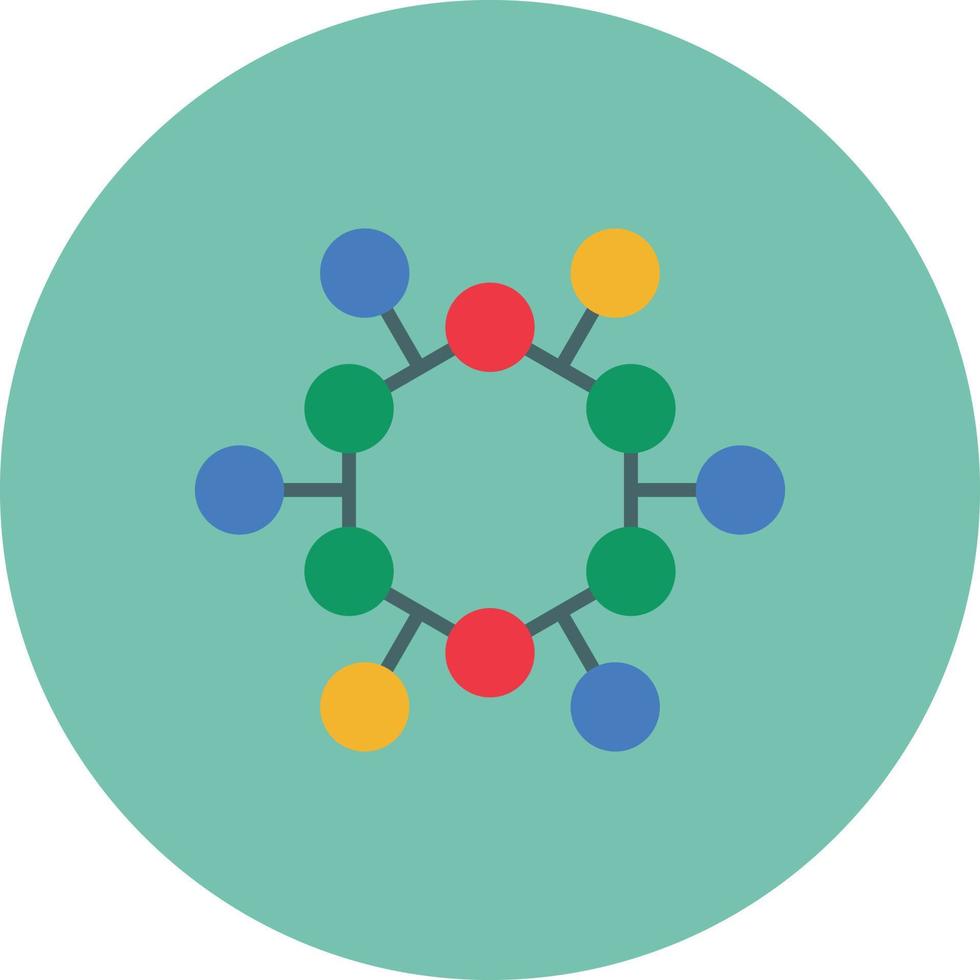 Atom Structure Flat Circle Multicolor vector