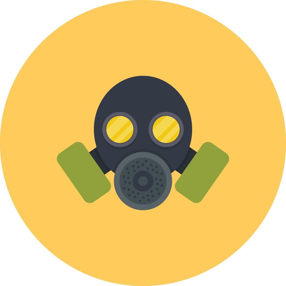 Gas Mask Flat Circle Multicolor vector