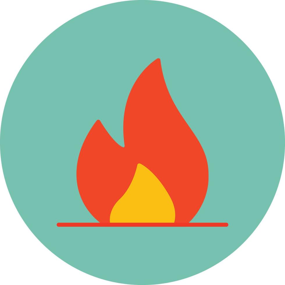 Flame Flat Circle Multicolor vector