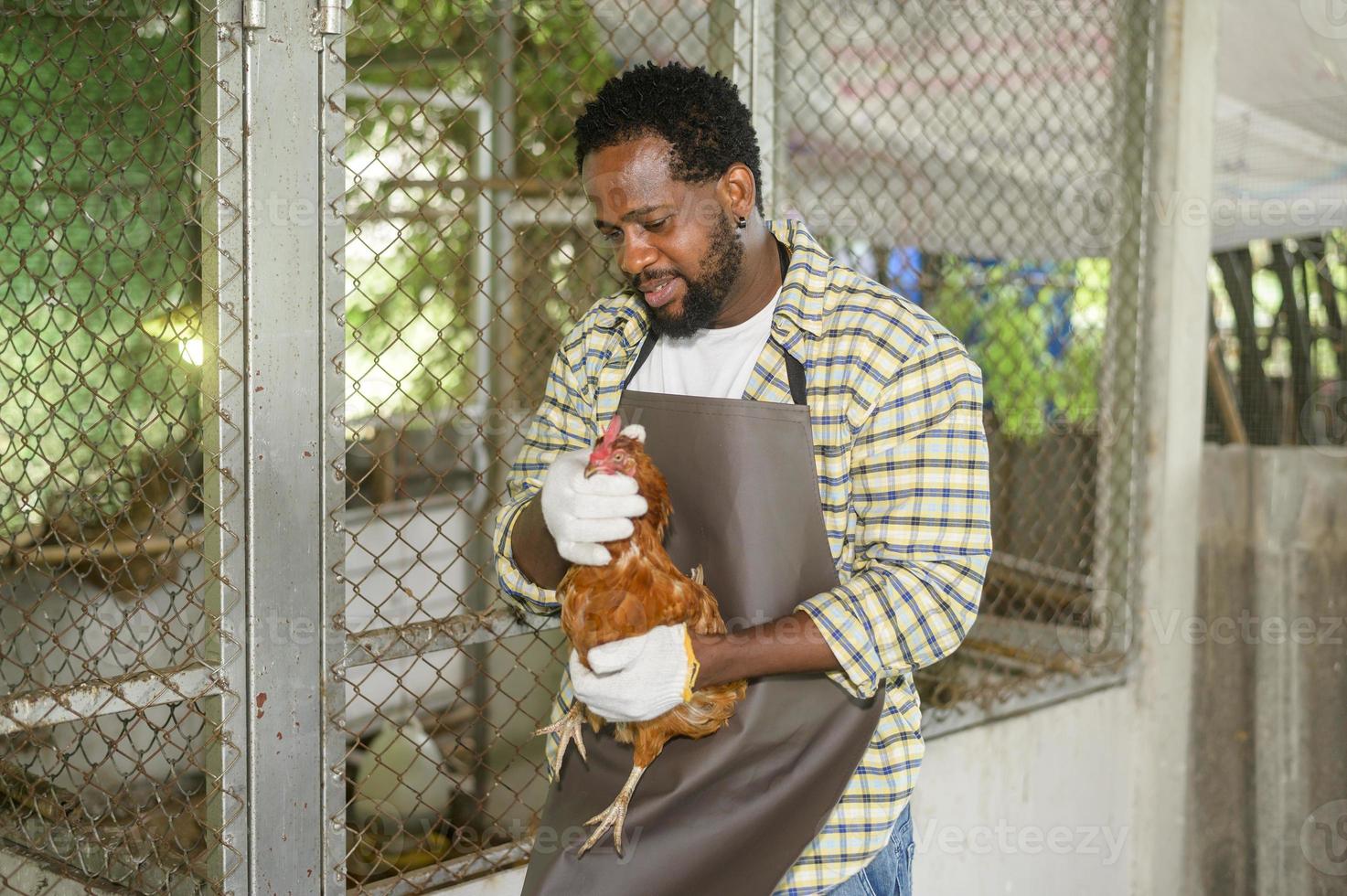 Portrait of smiling  African man agronomist is working in his farm photo