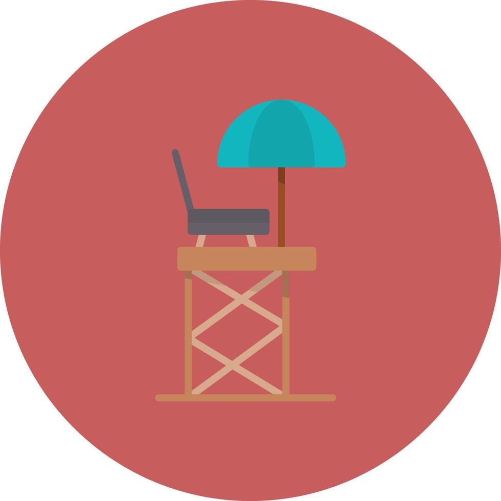 Lifeguard Chair Flat Circle Multicolor vector