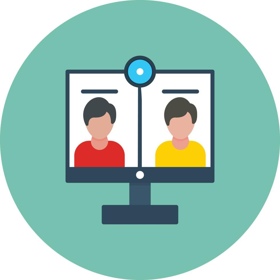 Video Call Flat Circle Multicolor vector