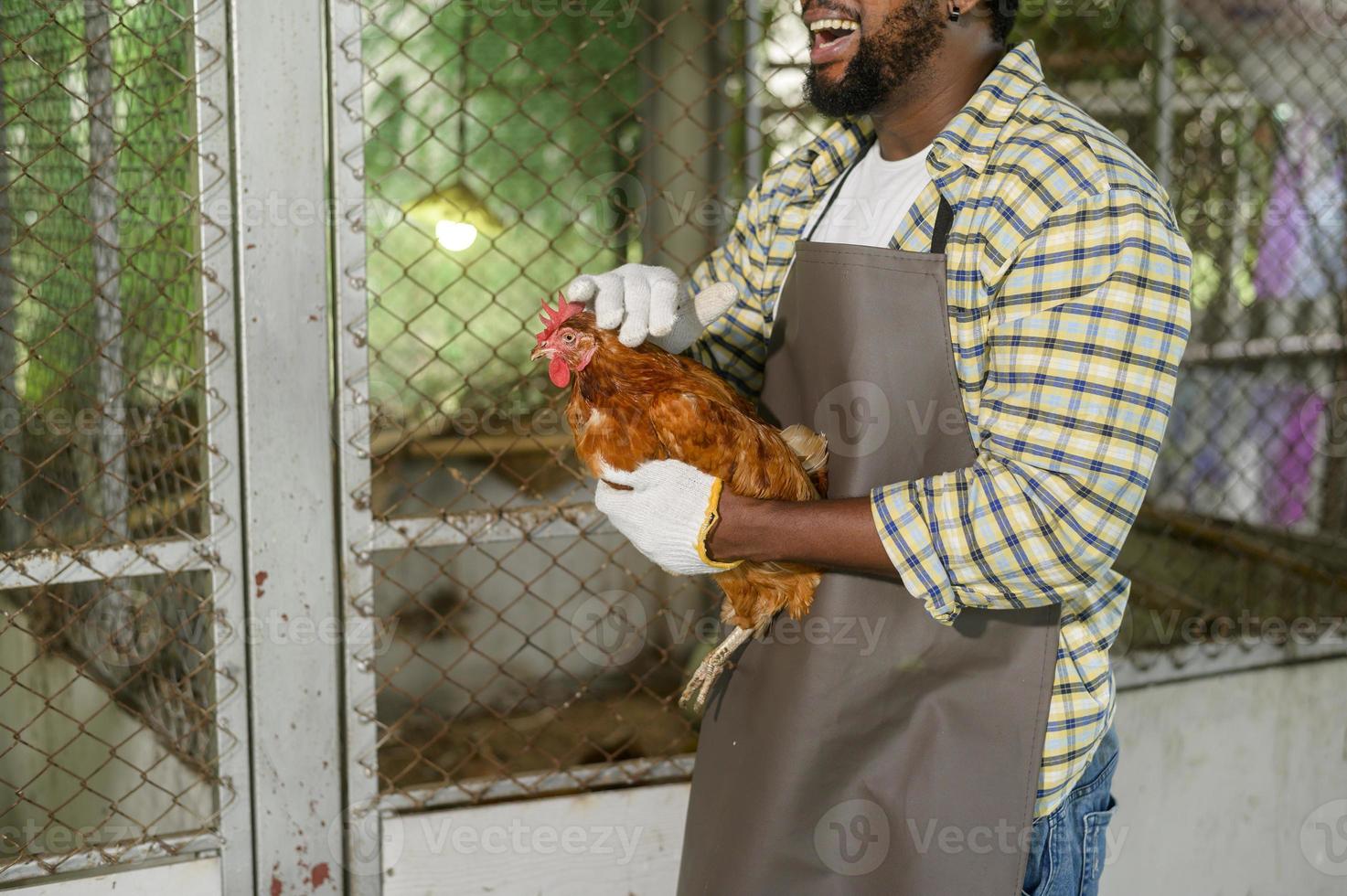 Portrait of smiling  African man agronomist is working in his farm photo