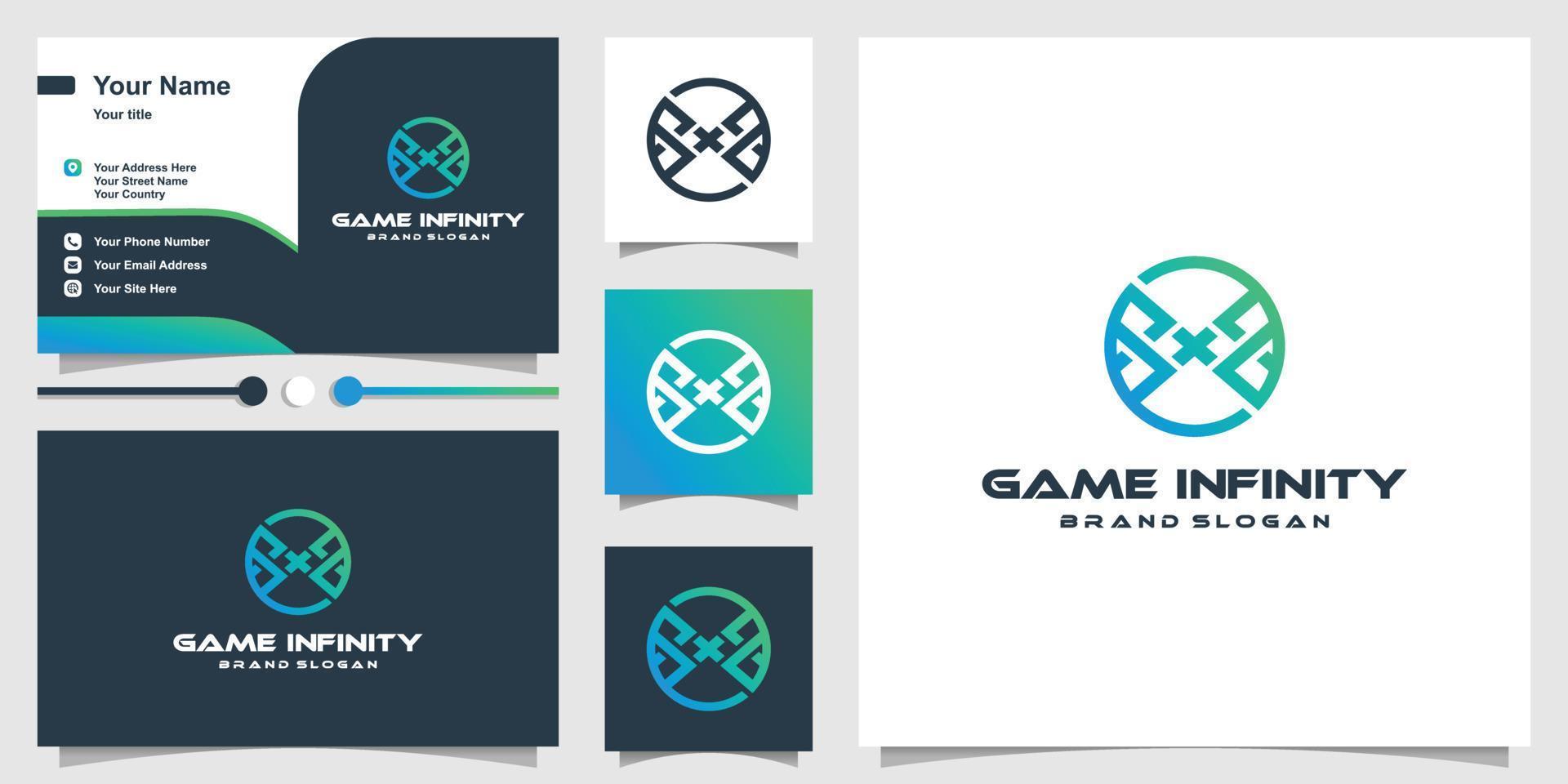 Abstract game logo with creative and unique style Premium Vector