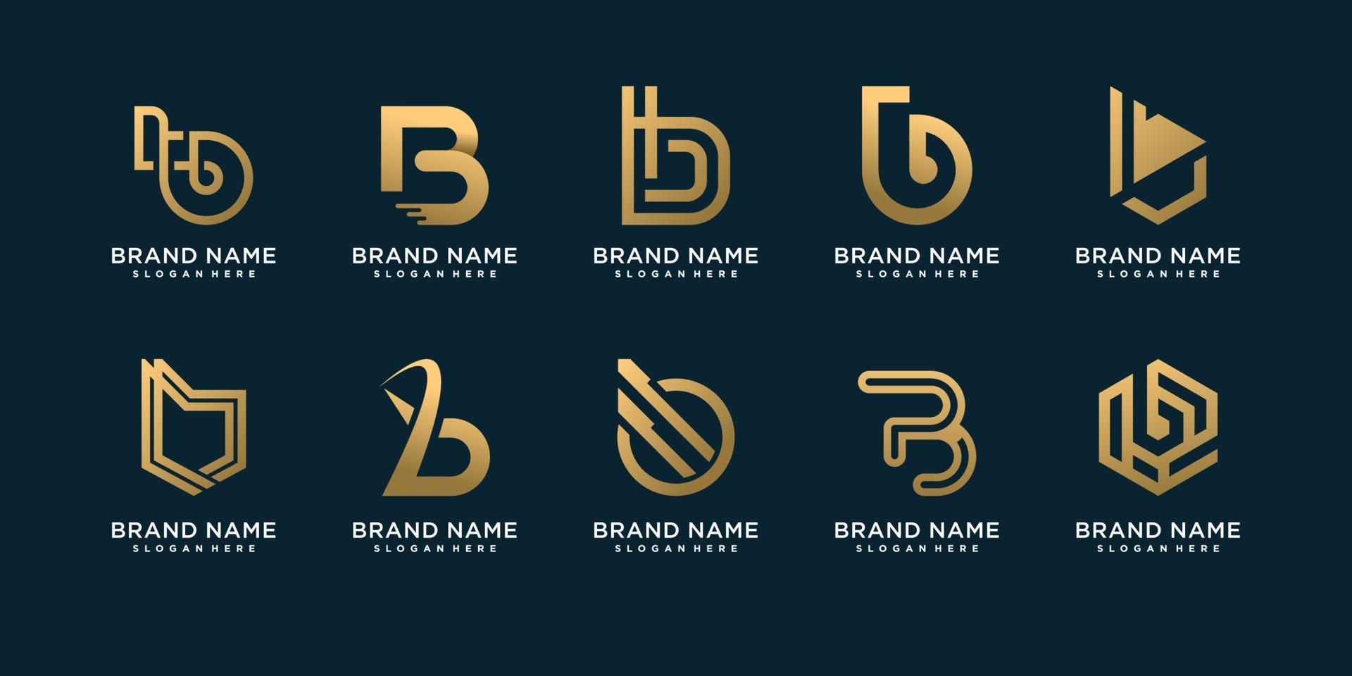 Letter B logo with creative element concept for initial or business Premium Vector